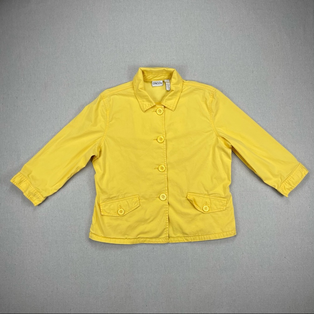 Chico's Yellow Button Down Blazer Jacket